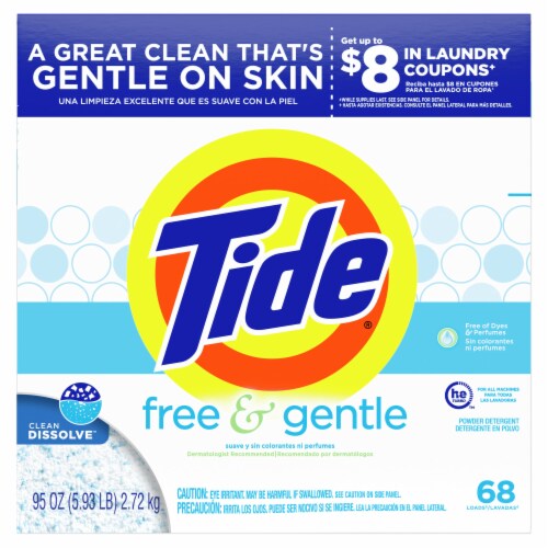 Tide Free & Gentle Powder Laundry Detergent Perspective: back