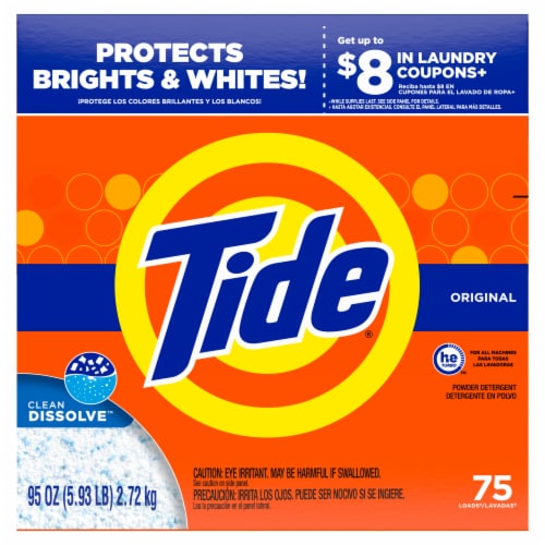 Tide HEC Original Powder Laundry Detergent Perspective: back