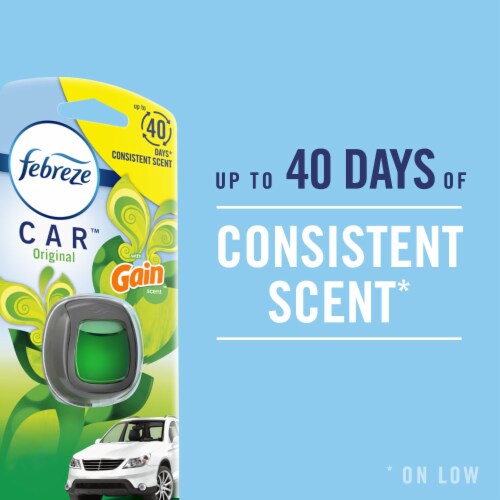 Febreze Car Odor-Fighting Car Freshener Vent Clip Gain Original Scent Car Vent Clip Perspective: back