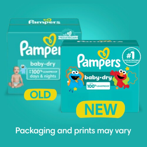 Pampers Baby Dry Baby Diapers Size 5 (27+ lbs) Perspective: back