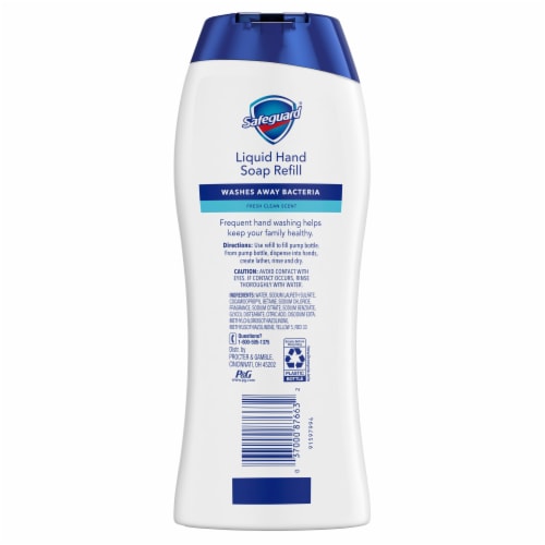Safeguard Fresh Clean Scent Liquid Hand Soap Refill Perspective: back