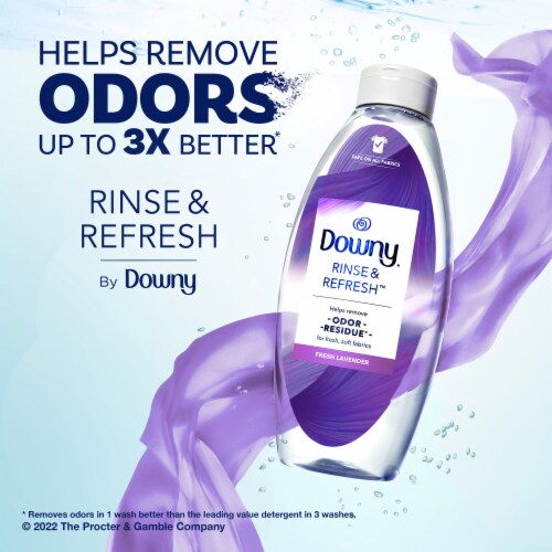 Downy HE Compatible Fresh Lavender Rinse & Refresh Laundry Odor Remover and Fabric Softener Perspective: back