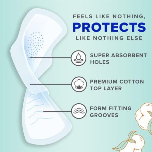 Always Pure Cotton Feminine Pads for Women, Size 2, Heavy, unscented with wings Perspective: back