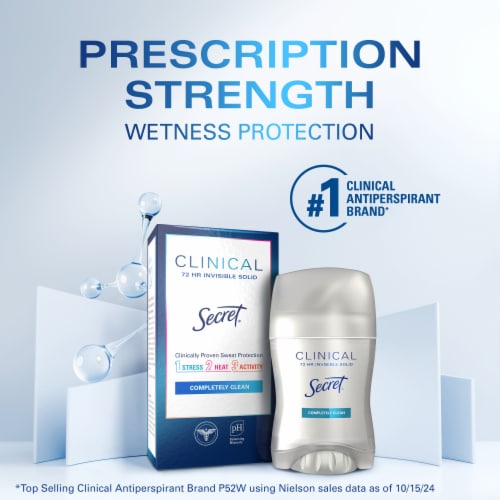 Secret Clinical Strength Completely Clean Invisible Solid Antiperspirant Deodorant Perspective: back