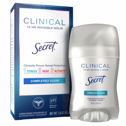 Secret Clinical Strength Completely Clean Invisible Solid Antiperspirant Deodorant Perspective: back