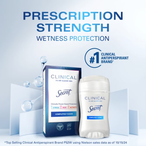Secret Clinical Strength for Women Antiperspirant Deodorant Clear Gel Completely Clean Perspective: back
