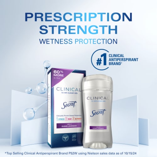 Secret Clinical Strength Clear Gel Antiperspirant and Deodorant for Women, Clean Lavender Perspective: back
