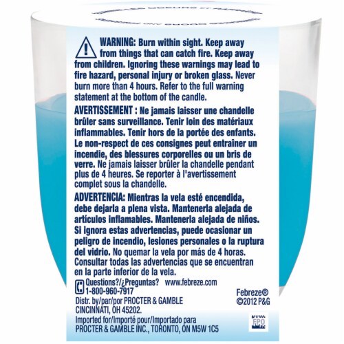 Febreze Rain Scent Mini Candle Perspective: back