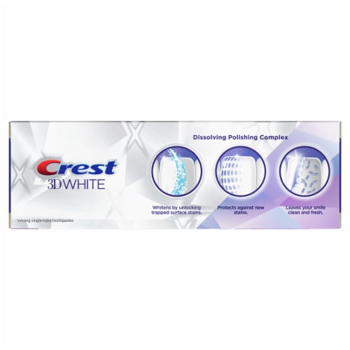 Crest 3D White Brilliance + Advanced Stain Protection Teeth Whitening Toothpaste Vibrant Peppermint Perspective: back