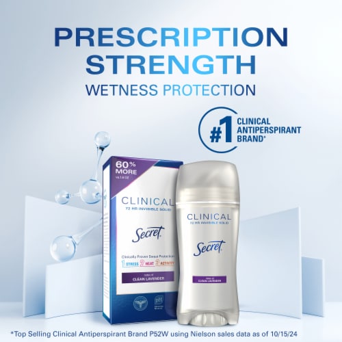 Secret Clinical Strength Invisible Solid Antiperspirant and Deodorant for Women, Clean Lavender Perspective: back