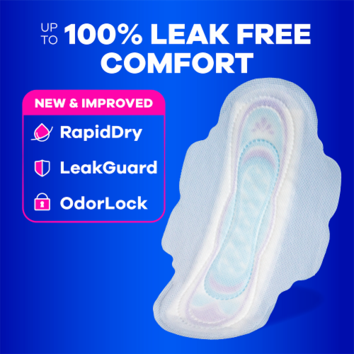 Always Ultra Thin Pads with Wings Long Super Absorbency Size 2 Unscented Perspective: back