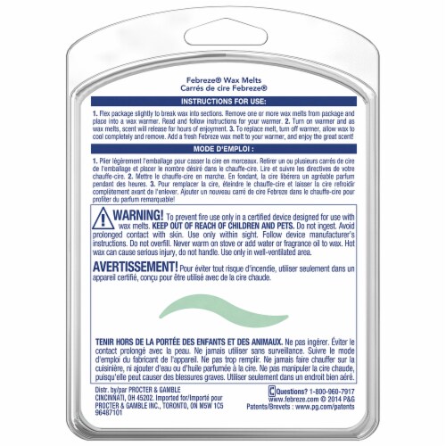 Febreze Meadows and Rain Air Freshening Wax Melts Perspective: back