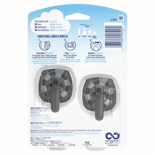 Febreze Car Odor-Eliminating Gain Island Fresh Scent Car Air Freshener Vent Clip Perspective: back