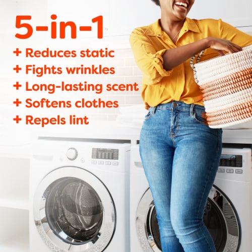 Bounce Wrinkle Guard Outdoor Fresh Dryer Sheets Perspective: back
