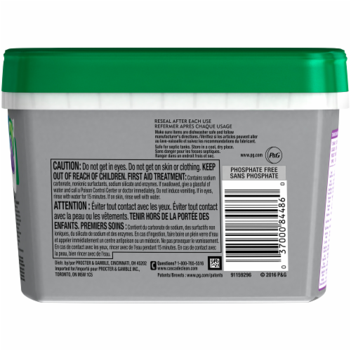 Cascade Platinum Fresh Scent  Dishwasher Detergent Action Pacs Perspective: back
