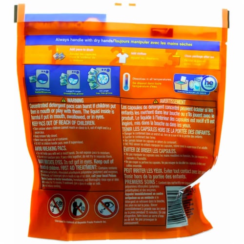 Tide Pods + Febreze 4-in-1 Botanical Rain Laundry Detergent Pacs Perspective: back