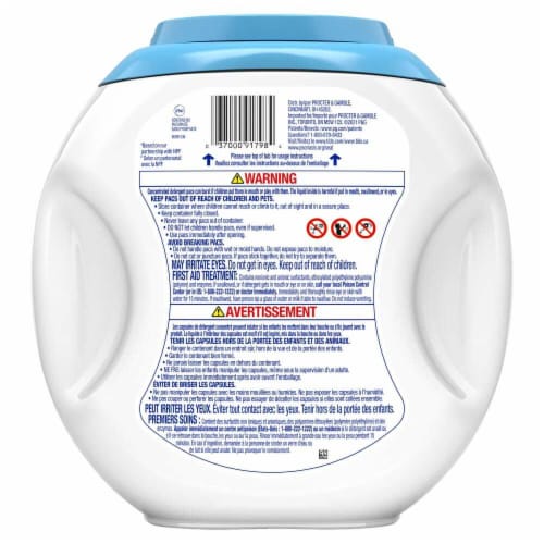 Tide PODS Free & Gentle Liquid Laundry Detergent Pacs Perspective: back