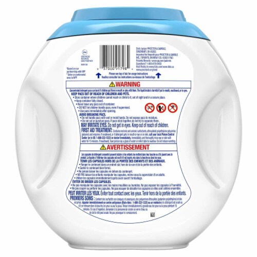 Tide PODS Free & Gentle Liquid Laundry Detergent Pacs Perspective: back