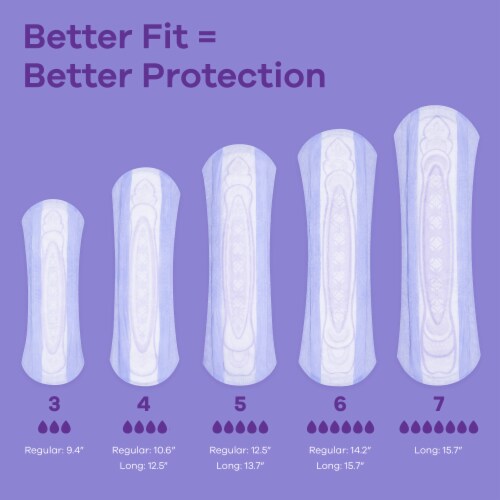 Always Discreet Incontinence and Postpartum Moderate Long Size 4 Pads Perspective: back
