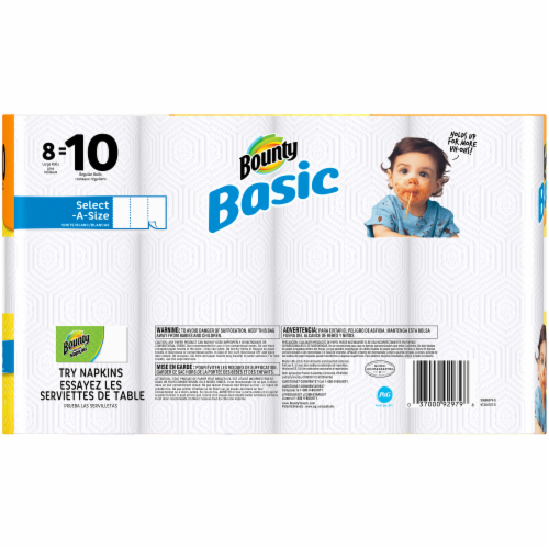 Bounty Basic Select-A-Size Large Roll Paper Towels Perspective: back