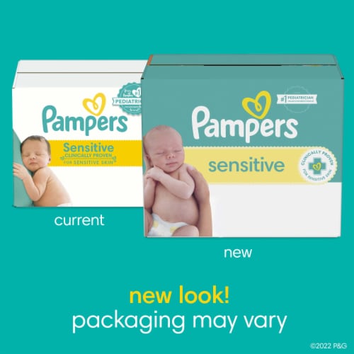 Pampers Sensitive Perfume Free Baby Wipes Perspective: back