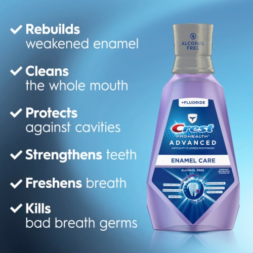 Crest Enamel Care Pro-Health Alcohol Free Advanced Mouthwash Perspective: back