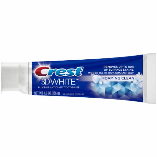 Crest 3D White Foaming Clean Fluoride Anticavity Toothpaste Perspective: back