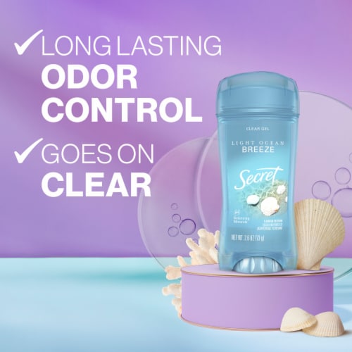 Secret Fresh Clear Gel Antiperspirant and Deodorant for Women, Oceanside, 2.6 oz Perspective: back