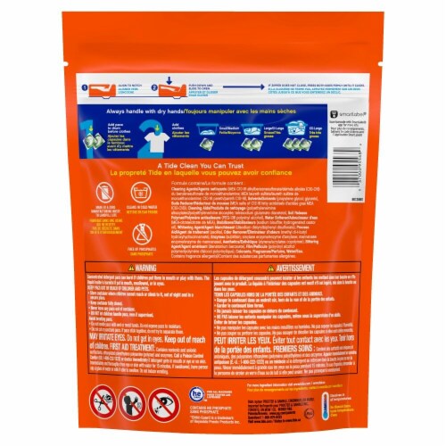 Tide PODS with Febreze Sport Odor Liquid Laundry Detergent Soap Pacs Perspective: back