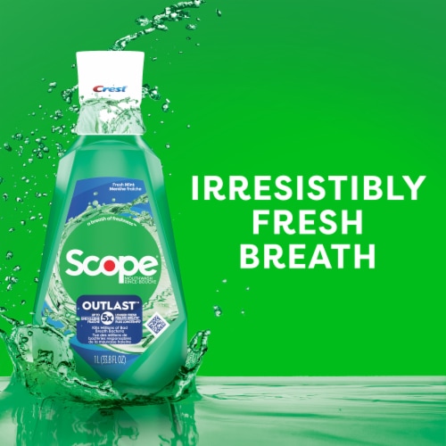 Crest Fresh Mint Scope Outlast Mouthwash Perspective: back