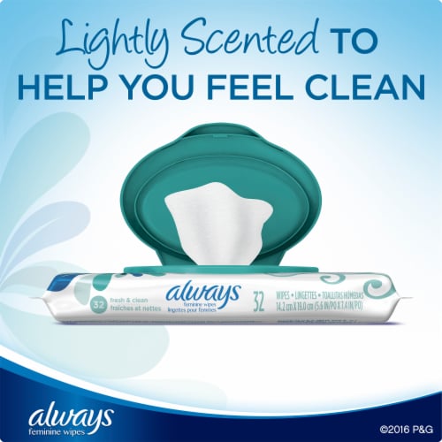 Always Feminine Wipes Fresh & Clean Perspective: back