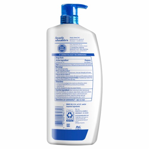Head & Shoulders® Classic Clean Anti-Dandruff 2-in-1 Shampoo + Conditioner Perspective: back