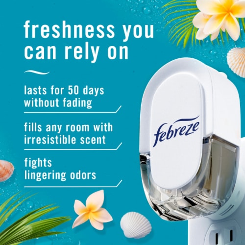 Febreze Bora Bora Odor-Eliminating Fade Defy PLUG Air Freshener Oil Refills Perspective: back