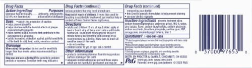 Crest Pro-Health Advanced Extra Whitening Fluoride Toothpaste Perspective: back