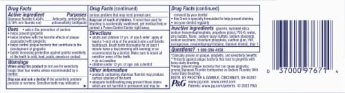 Crest® Pro-Health™ Advanced Sensitive & Enamel Shield Toothpaste Perspective: back