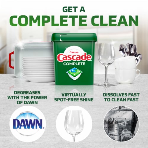 Cascade Complete ActionPacs Fresh Scent Dishwasher Detergent Pods Perspective: back