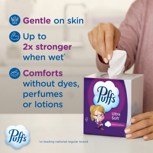 Puffs Ultra Soft Mega Cube Facial Tissues Perspective: back