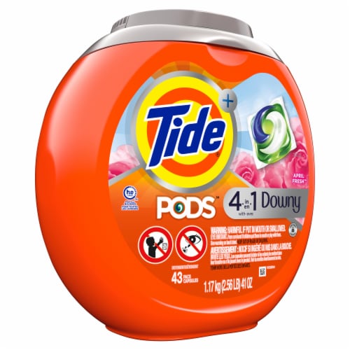 Tide PODS with Downy April Fresh Liquid Laundry Detergent Pacs Perspective: back