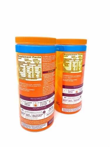 Metamucil Sugar Free Fiber Supplement, Orange Smooth 260 Servings Perspective: back