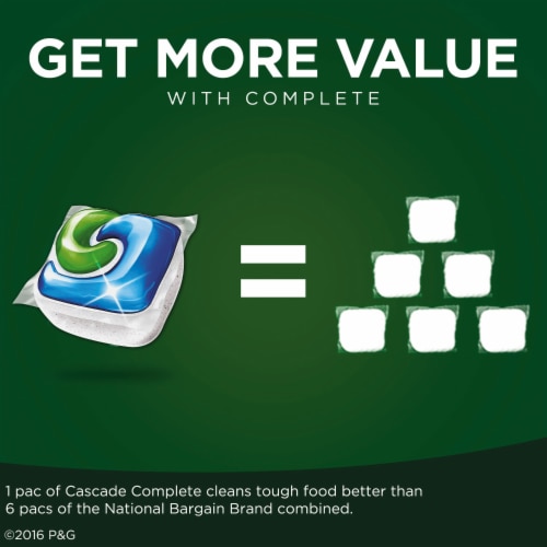 Cascade Complete ActionPacs Fresh Scent Dishwasher Detergent Perspective: back