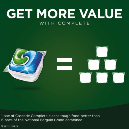 Cascade Complete ActionPacs Fresh Scent Dishwasher Detergent Perspective: back