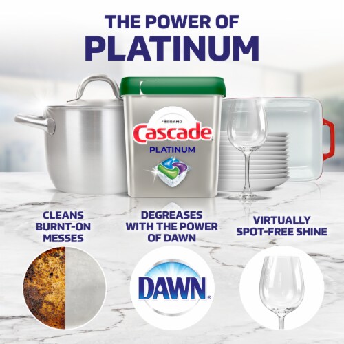Cascade Platinum Lemon Scent ActionPacs Dishwasher Detergent Perspective: back