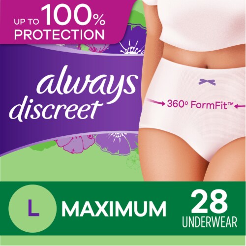 Always Discreet Maximum Protection Large Women's Incontinence Underwear, 28  ct - Pay Less Super Markets