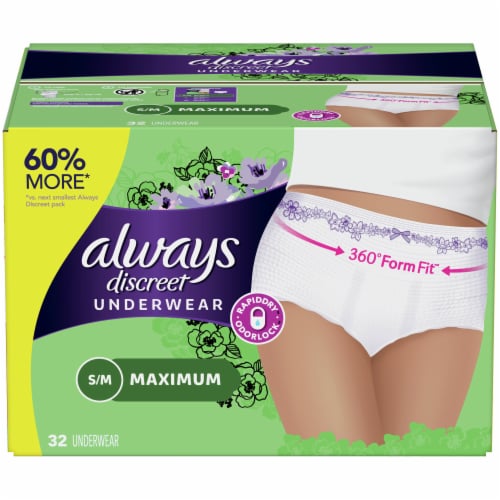 Always Discreet Underwear Maximum Protection Small/Medium - 32ct/2pk