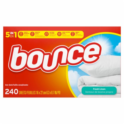 Bounce Fresh Linen Scented Fabric Softener Dryer Sheets Perspective: back