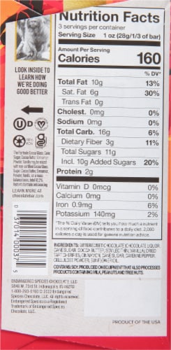 Endangered Species Cinnamon Cayenne & Cherries 60% Cocoa Dark Chocolate Bar Perspective: back