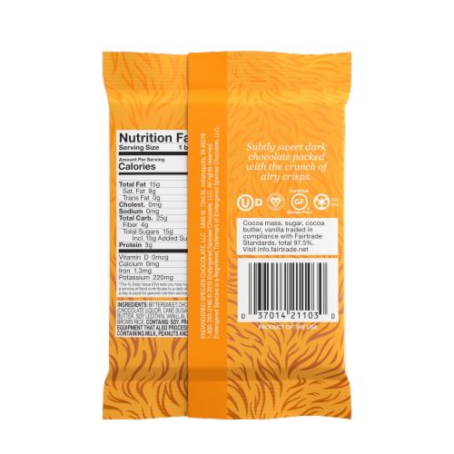 Endangered Species Rice Crisp + 60% Dark Chocolate Bar Perspective: back