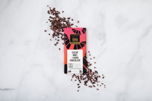 Endangered Species™ Cacao Nibs & Dark Chocolate Bar Perspective: back