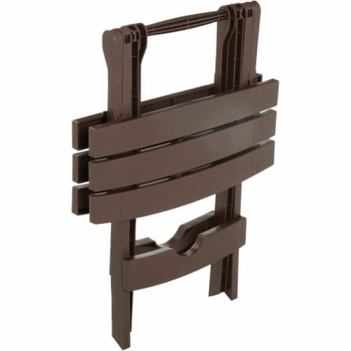 Adams Quik-Fold Side Table - Brown Perspective: back