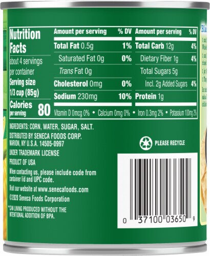 Libby's® Canned Whole Kernel Sweet Corn Perspective: back